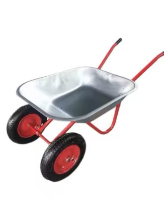 Two Wheels Galvanized Tray 65L Wheelbarrow  WB6202S
